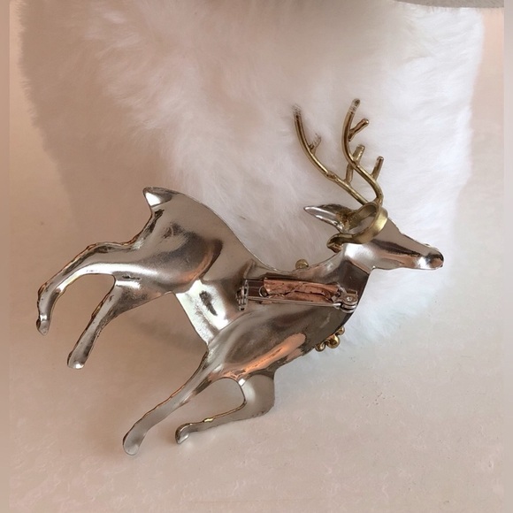 Vintage Mixed Metals Reindeer Brooch/Pendant - Picture 2 of 12